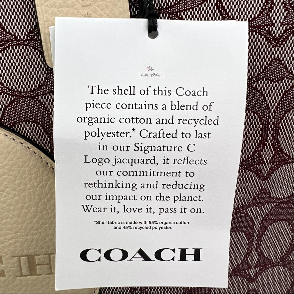 Coach Dempsey Tote 40 In Signature Jacquard With Stripe Coach Patch In Wine - Picture 12 of 14